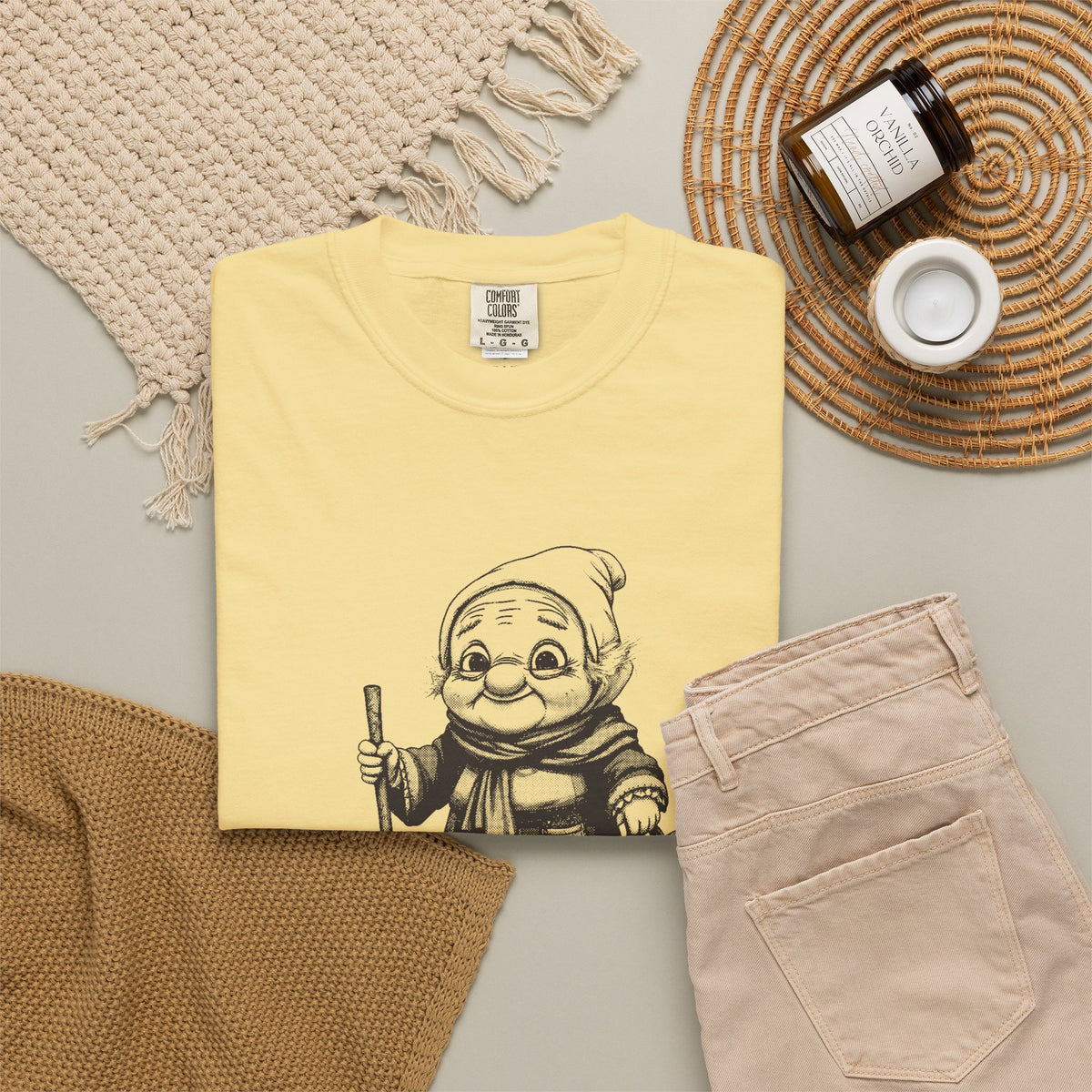 La Befana · “Sweep the old year out.” — Garment-Dyed One-Ink Tee