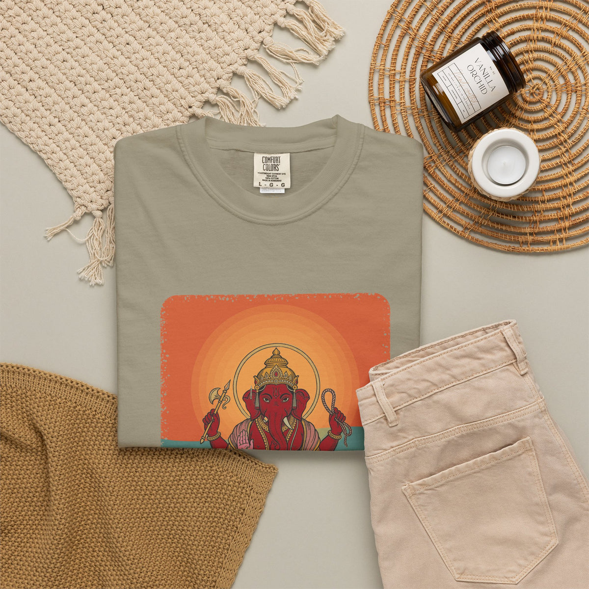 Ganesha · “First things first.” — Garment-Dyed T-Shirt