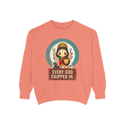 Durga · “Every god chipped in.” — Garment-Dyed Sweatshirt