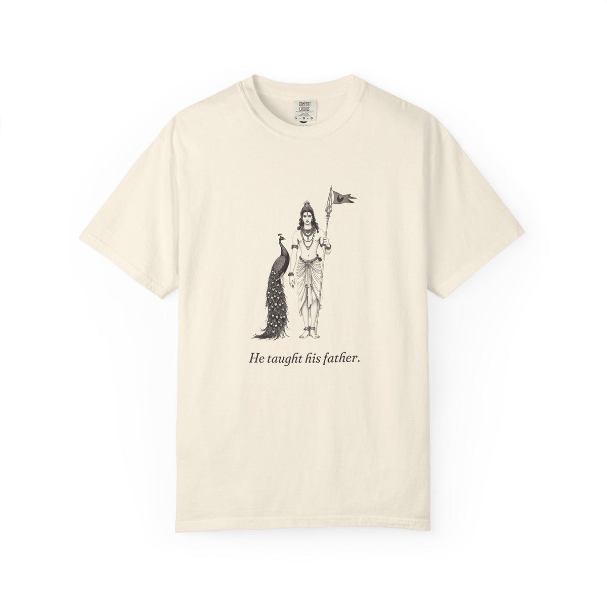 Murugan: Rider of the Peacock — Garment-Dyed One-Ink Tee