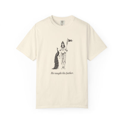 Murugan: Rider of the Peacock — Garment-Dyed One-Ink Tee