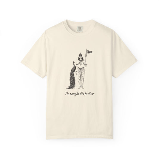 Murugan: Rider of the Peacock — Garment-Dyed One-Ink Tee