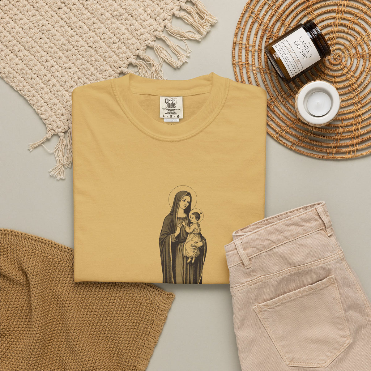 The Virgin Mary · “Ask your mother.” — Garment-Dyed One-Ink Tee