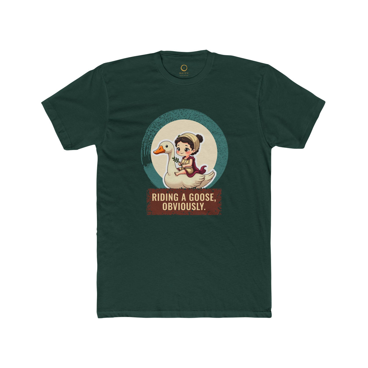 Aphrodite · “Riding a goose, obviously.” — Unisex T-Shirt