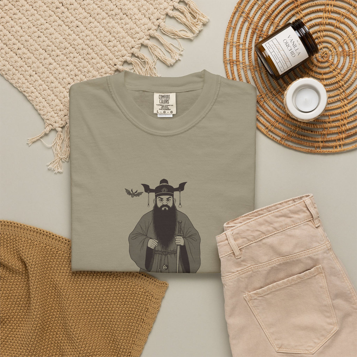 Zhong Kui: The Demon Queller — Garment-Dyed One-Ink Tee
