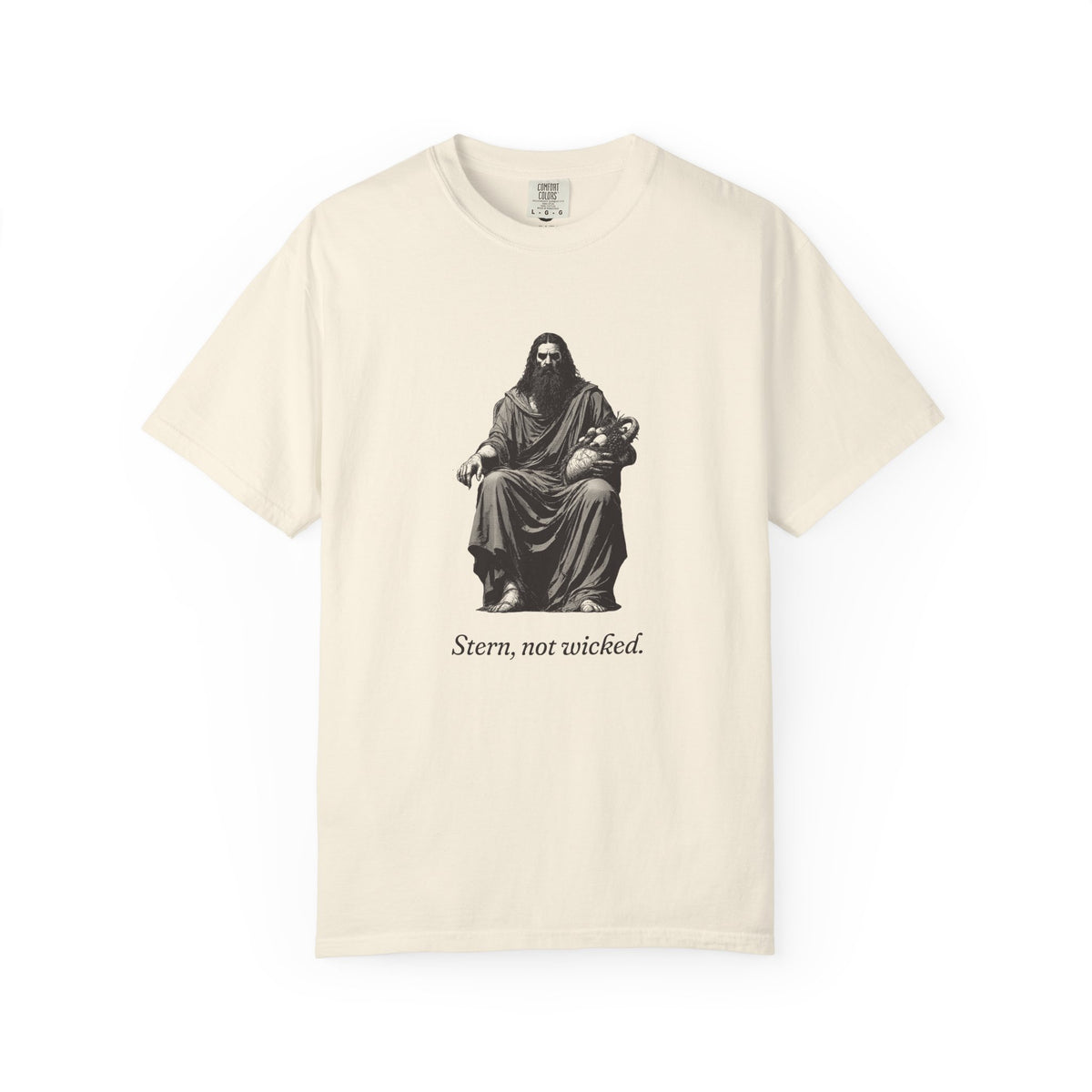 Hades · “Stern, not wicked.” — Garment-Dyed One-Ink Tee