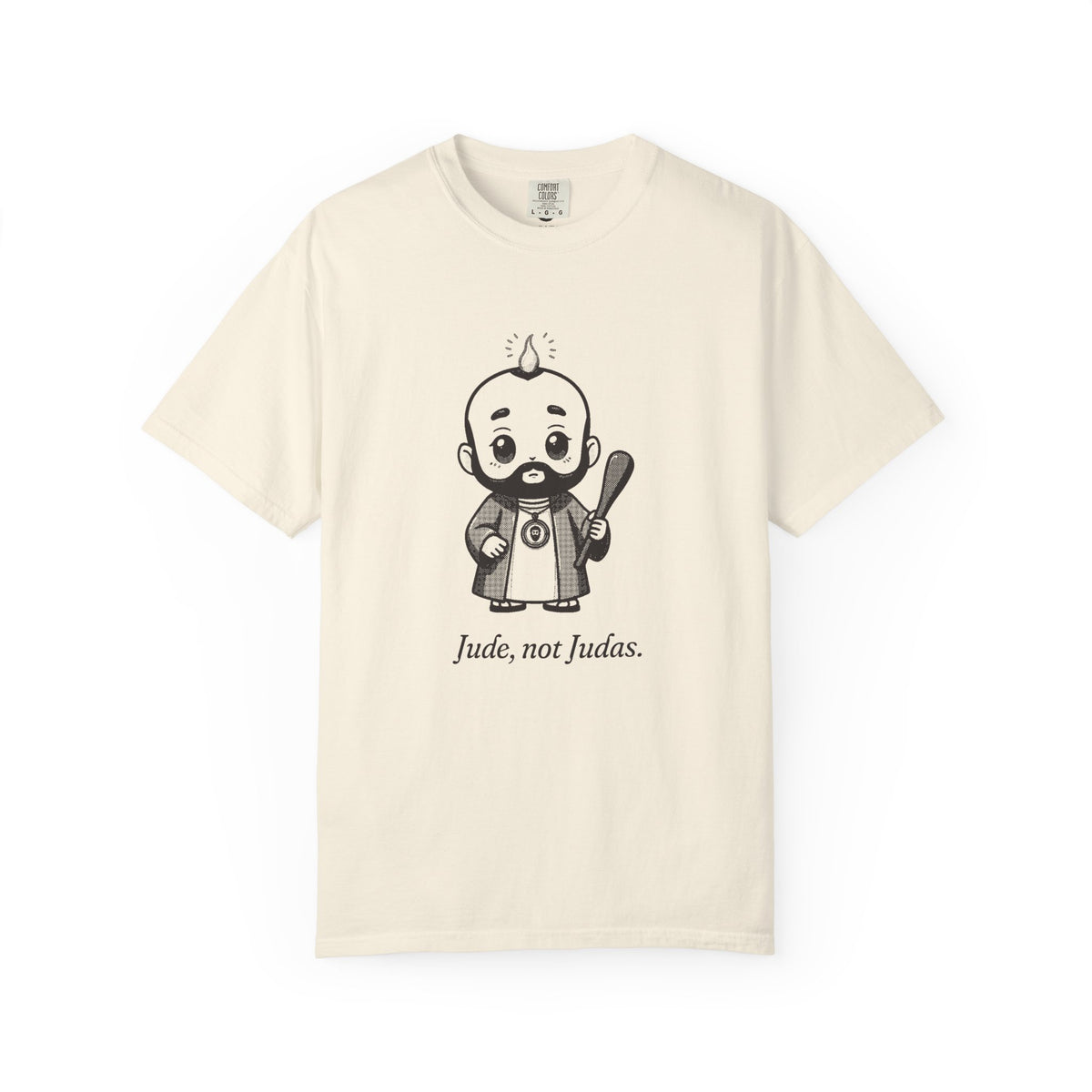 St Jude Thaddeus: Bearer of the Pentecost Flame — Garment-Dyed One-Ink Tee