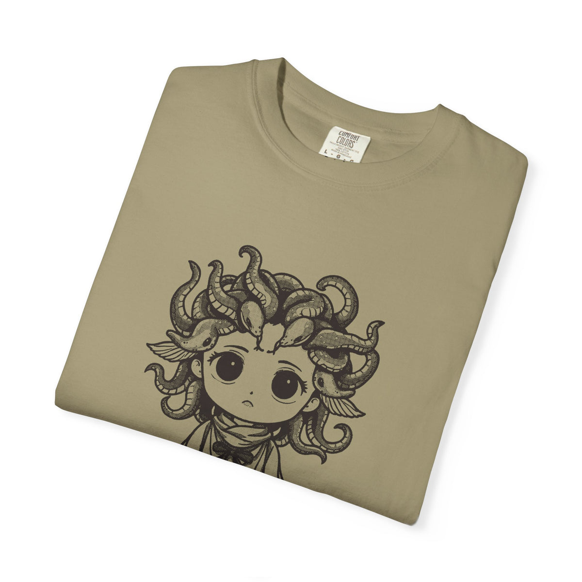 Medusa · “Look again.” — Garment-Dyed One-Ink Tee