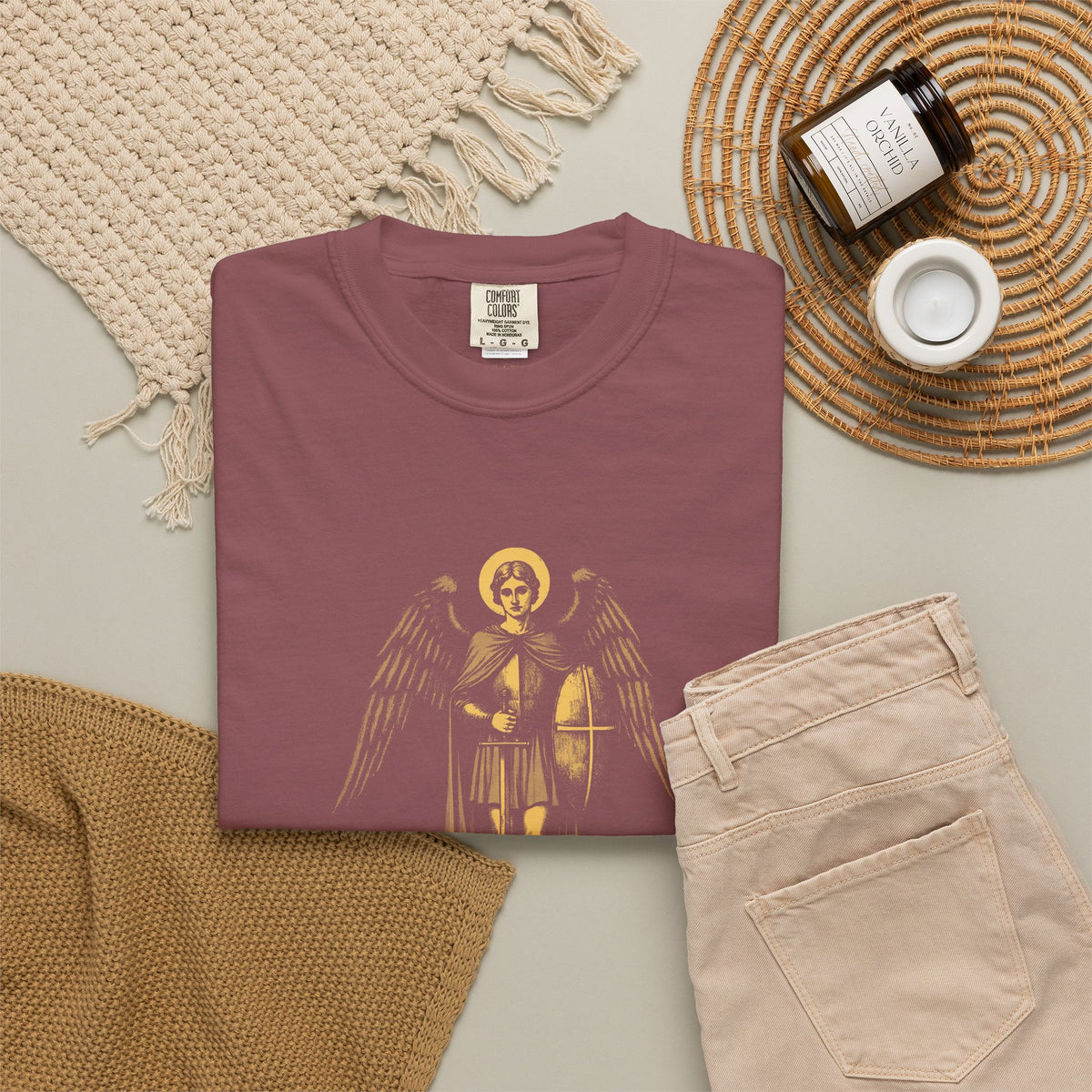 St Michael the Archangel: Chief Commander of Heaven — Garment-Dyed One-Ink Tee