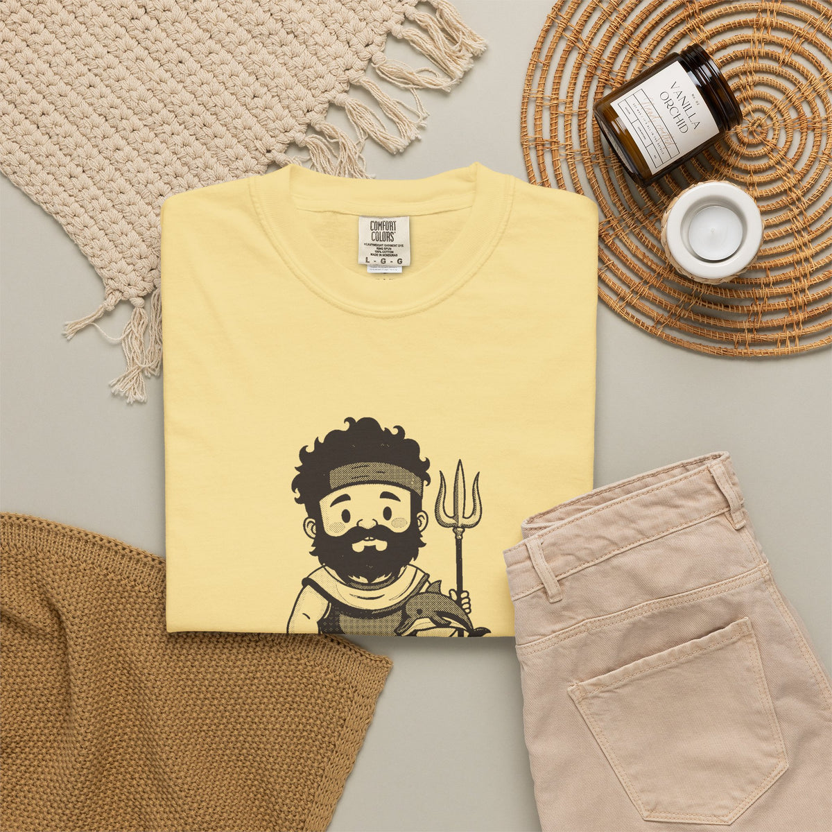 Poseidon · “He got the sea.” — Garment-Dyed One-Ink Tee