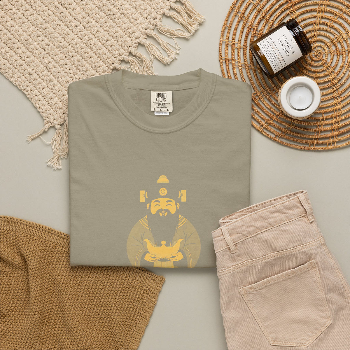 Caishen: The Civil God of Wealth — Garment-Dyed One-Ink Tee