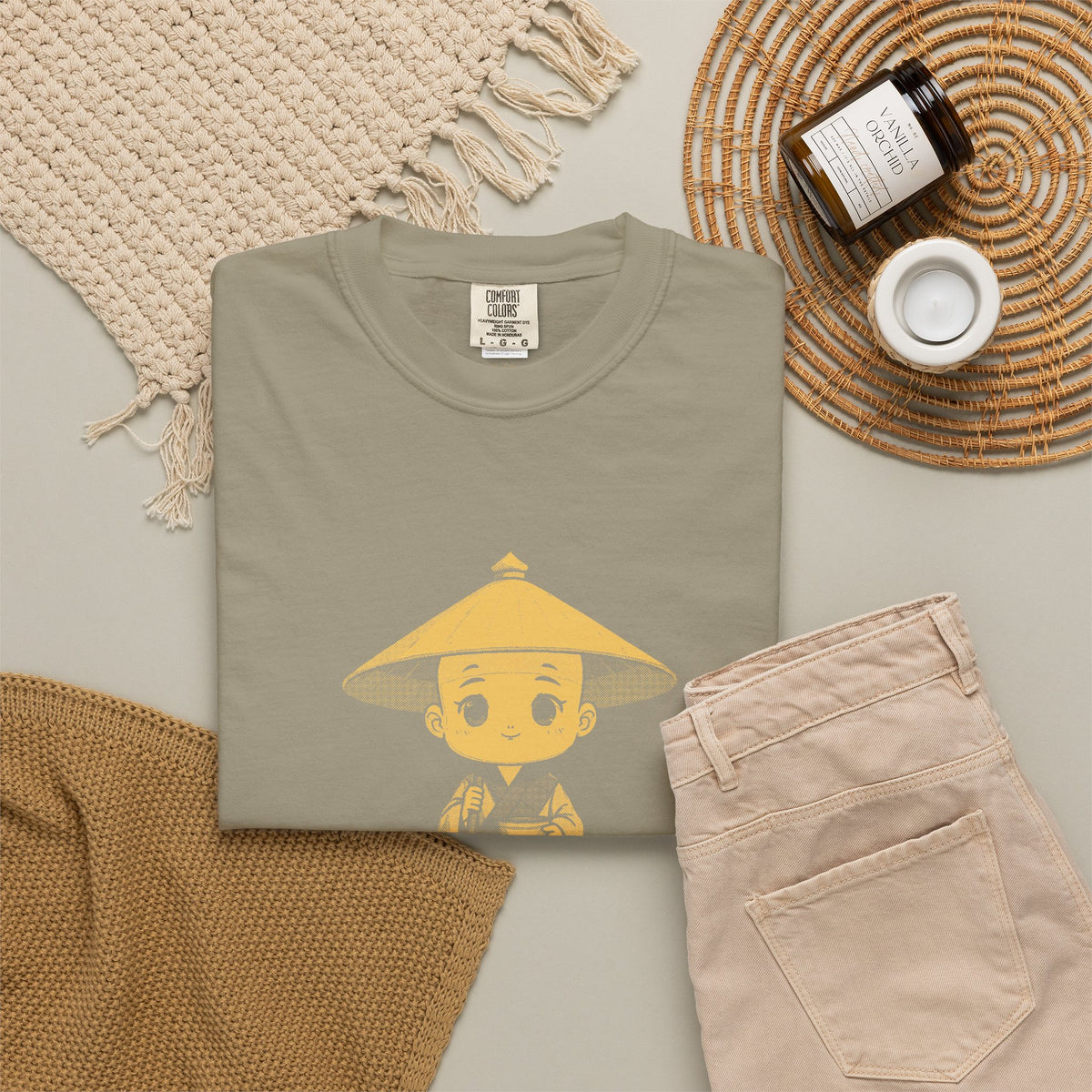 Kōbō Daishi · “Never walking alone.” — Garment-Dyed One-Ink Tee