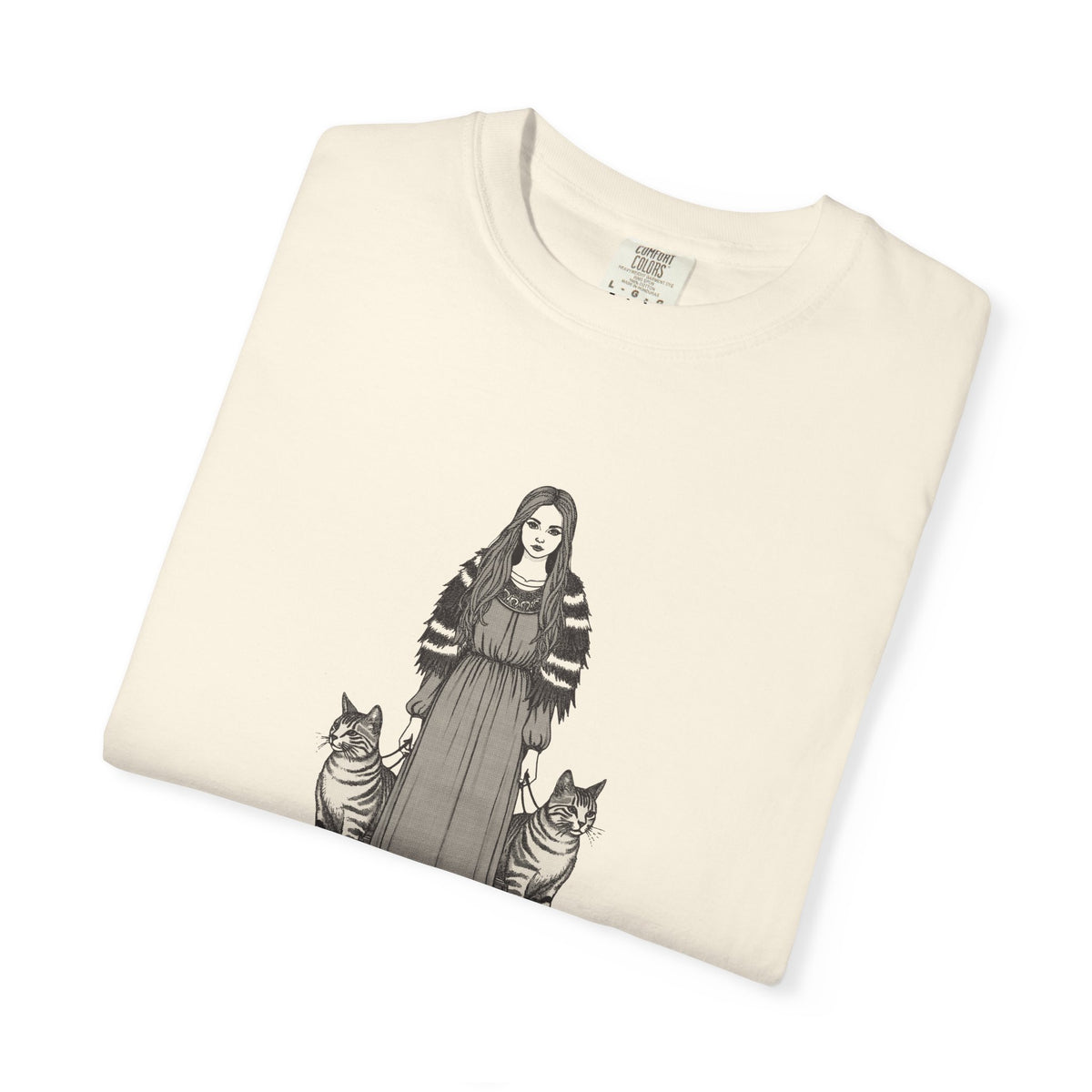 Freyja · “The original cat lady.” — Garment-Dyed One-Ink Tee