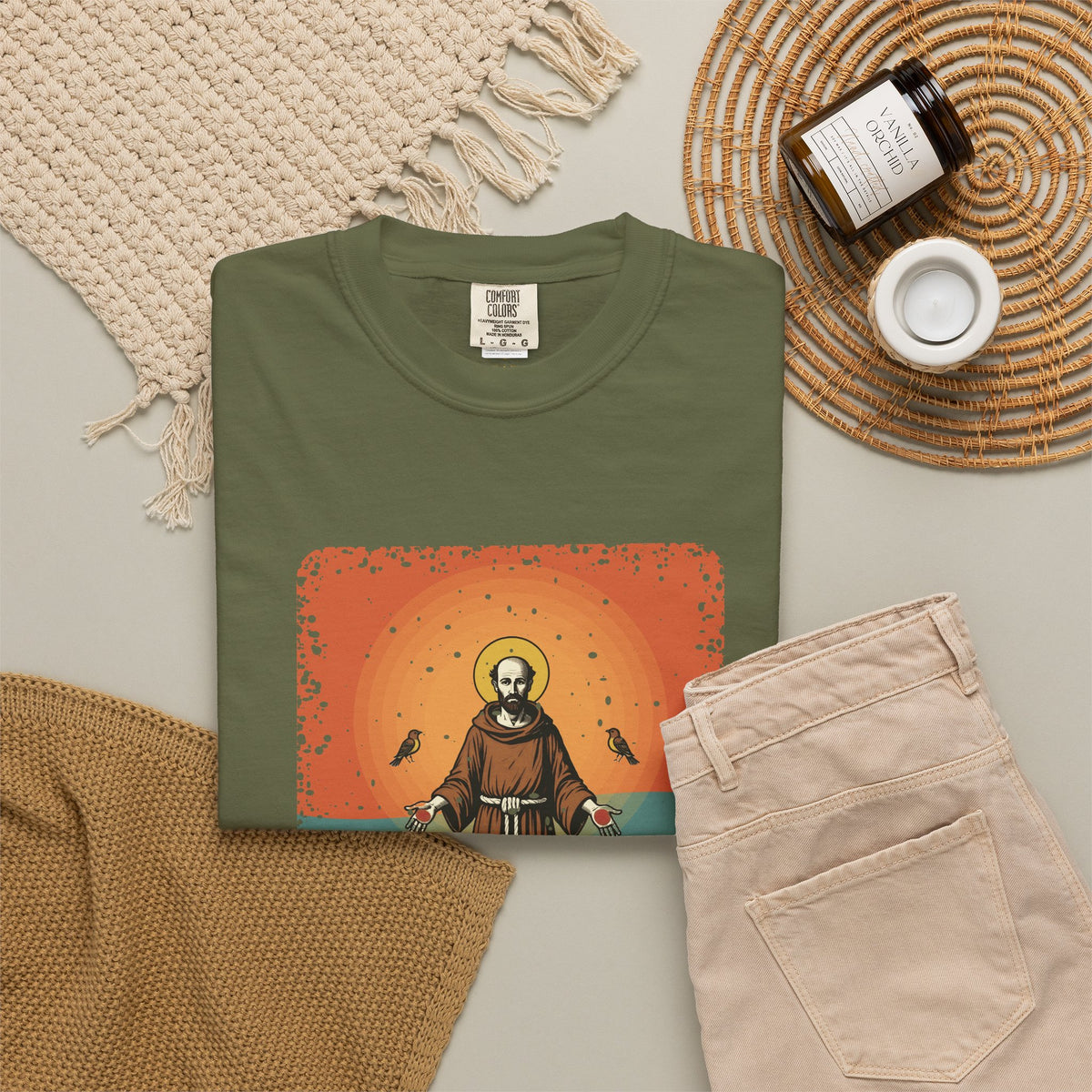 St Francis of Assisi · “Talks to birds. They listen.” — Garment-Dyed T-Shirt