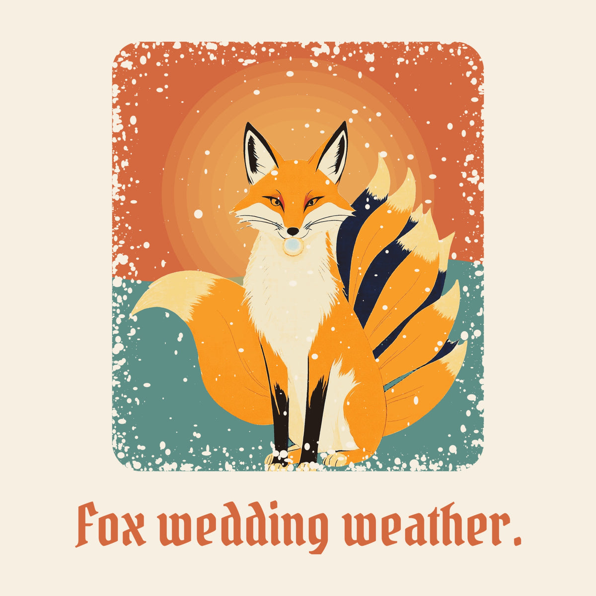 Design card: Kitsune, “Fox wedding weather.”
