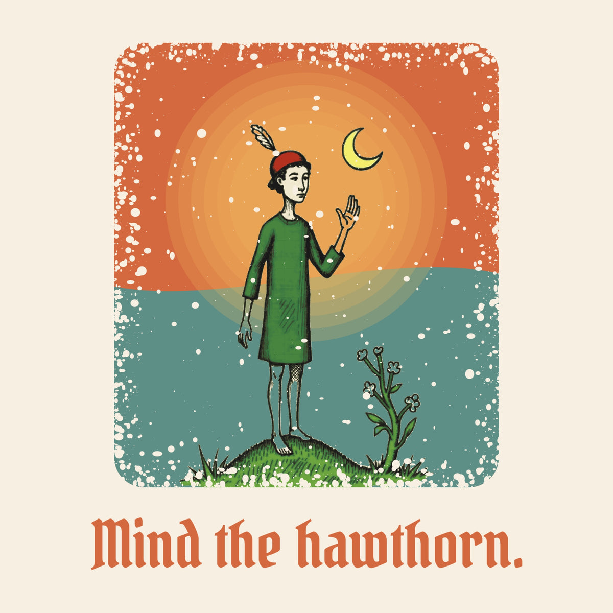 Design card: Aos Sí, “Mind the hawthorn.”