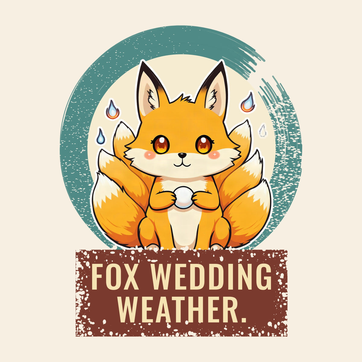 Design card: Kitsune, “Fox wedding weather.”