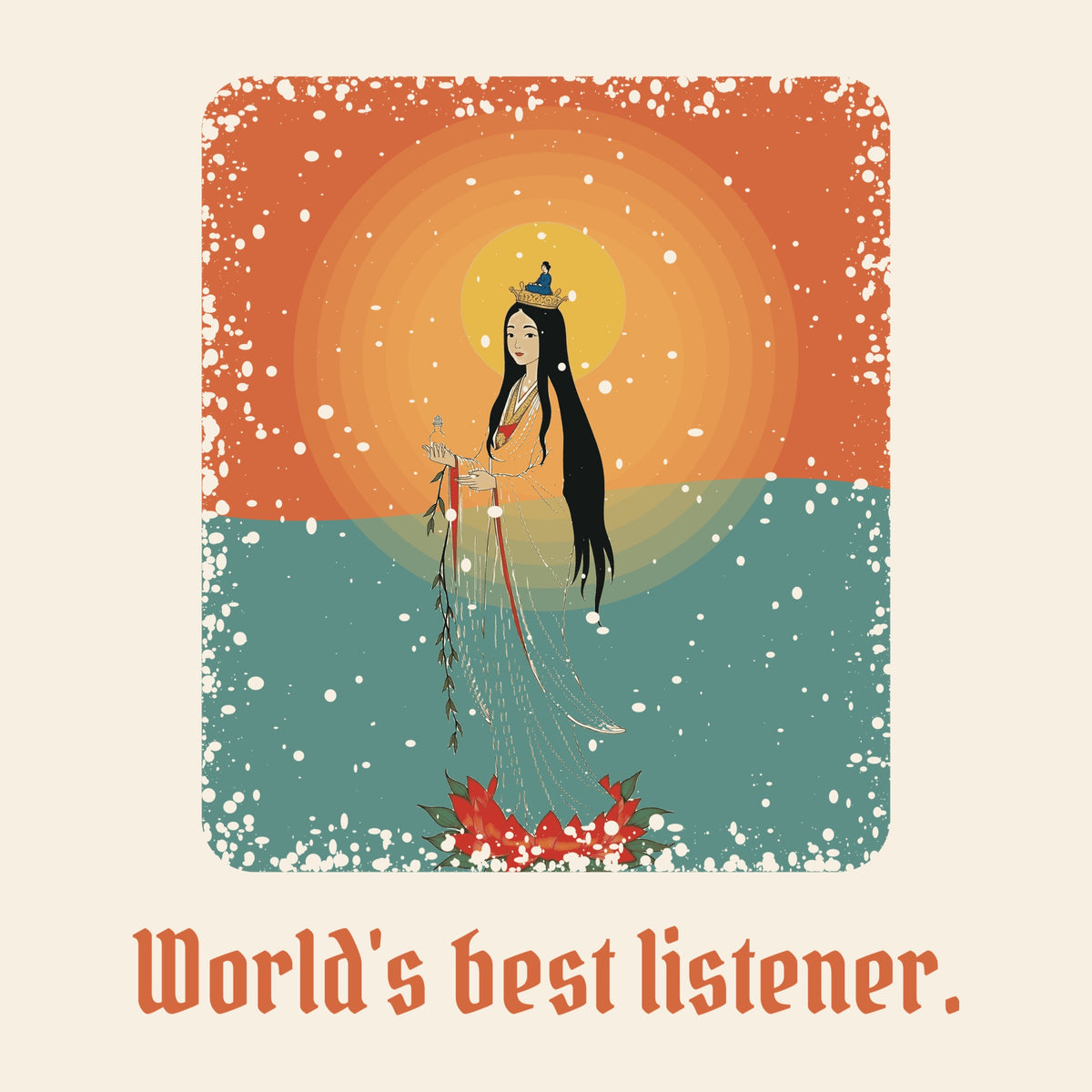 Design card: Guanyin, “World's best listener.”