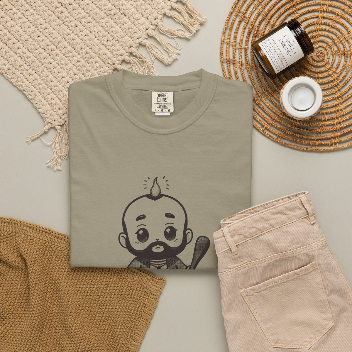 St Jude Thaddeus: Bearer of the Pentecost Flame — Garment-Dyed One-Ink Tee