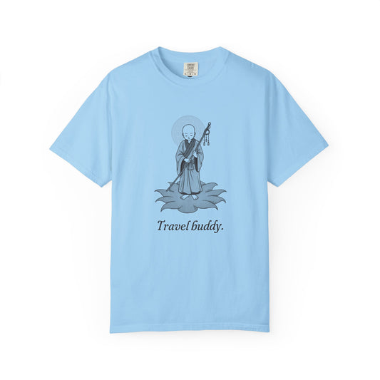 Jizō · “Travel buddy.” — Garment-Dyed One-Ink Tee