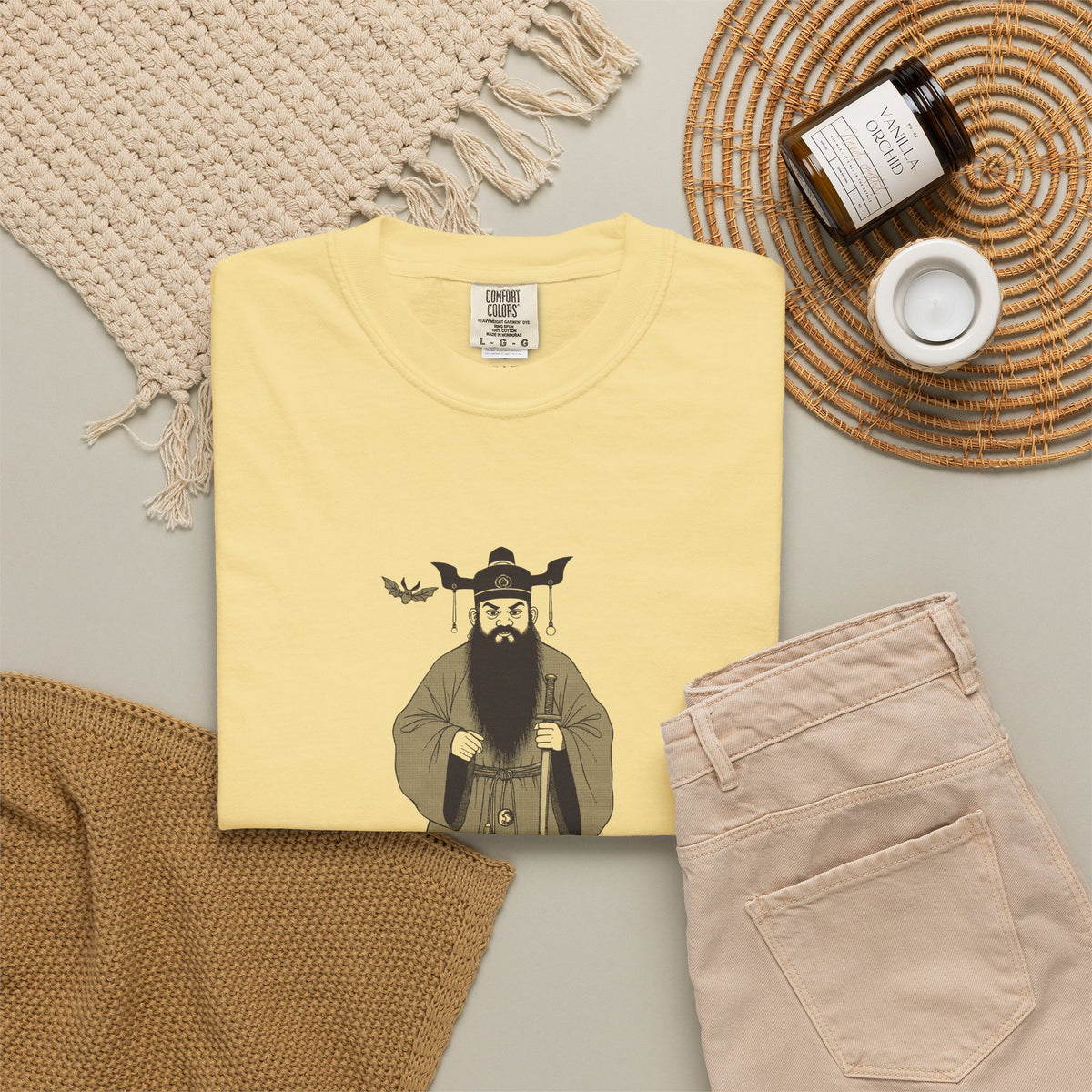 Zhong Kui: The Demon Queller — Garment-Dyed One-Ink Tee