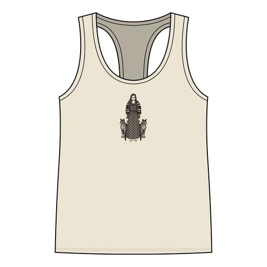 Freyja: Lender of the Falcon Cloak — Women's Racerback Tank