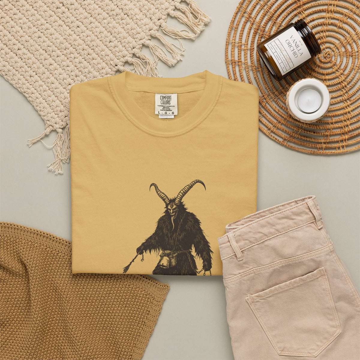 Krampus · “Mostly good this year.” — Garment-Dyed One-Ink Tee