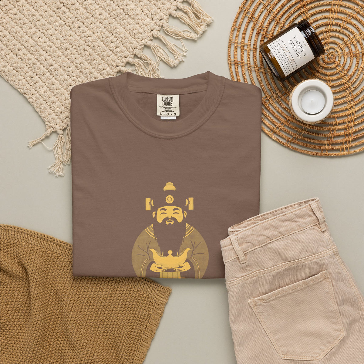 Caishen: The Civil God of Wealth — Garment-Dyed One-Ink Tee