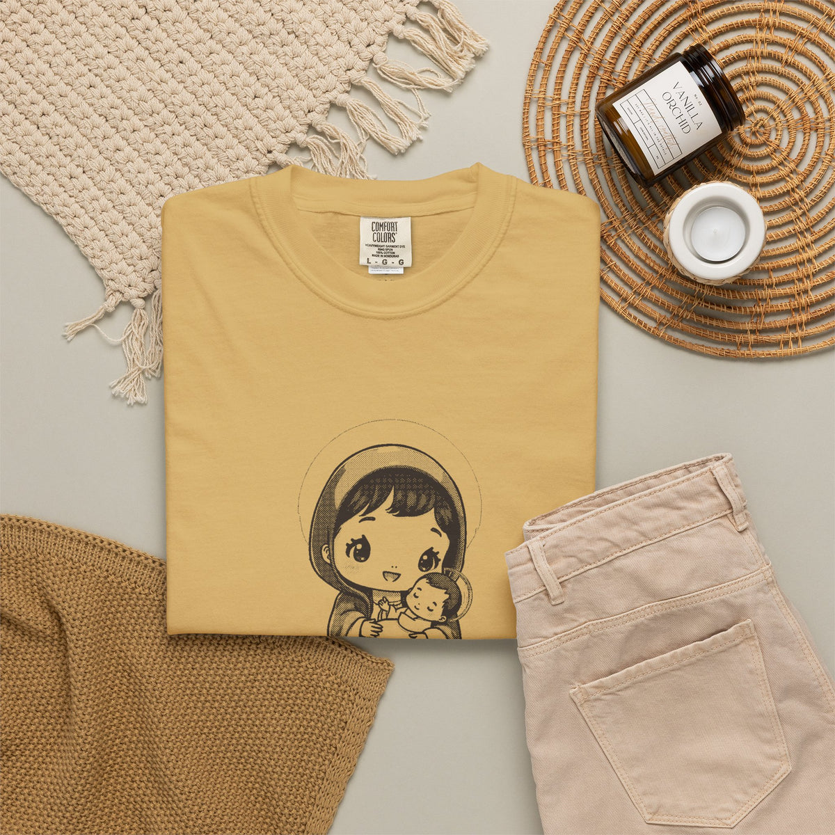 The Virgin Mary · “Ask your mother.” — Garment-Dyed One-Ink Tee
