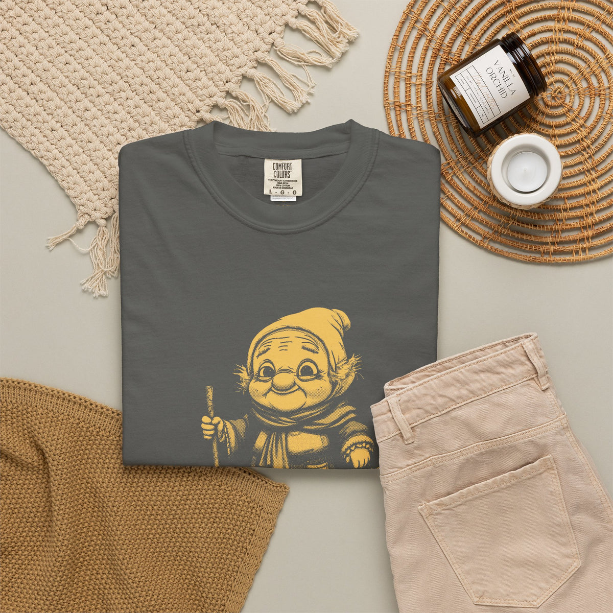 La Befana · “Sweep the old year out.” — Garment-Dyed One-Ink Tee