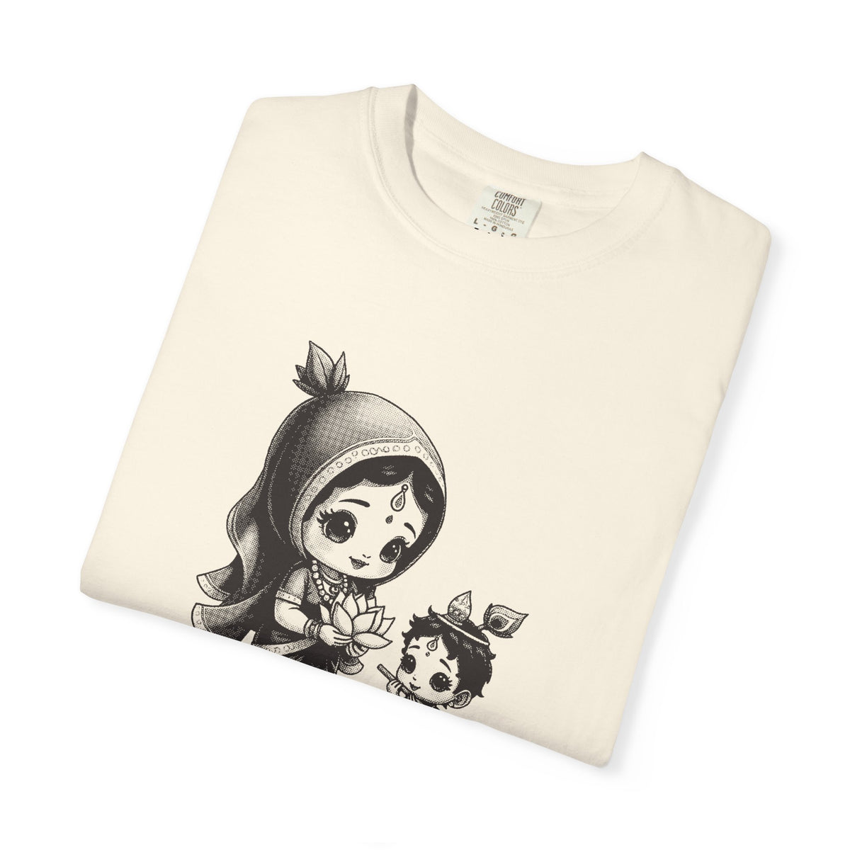 Radha · “Her name comes first.” — Garment-Dyed One-Ink Tee