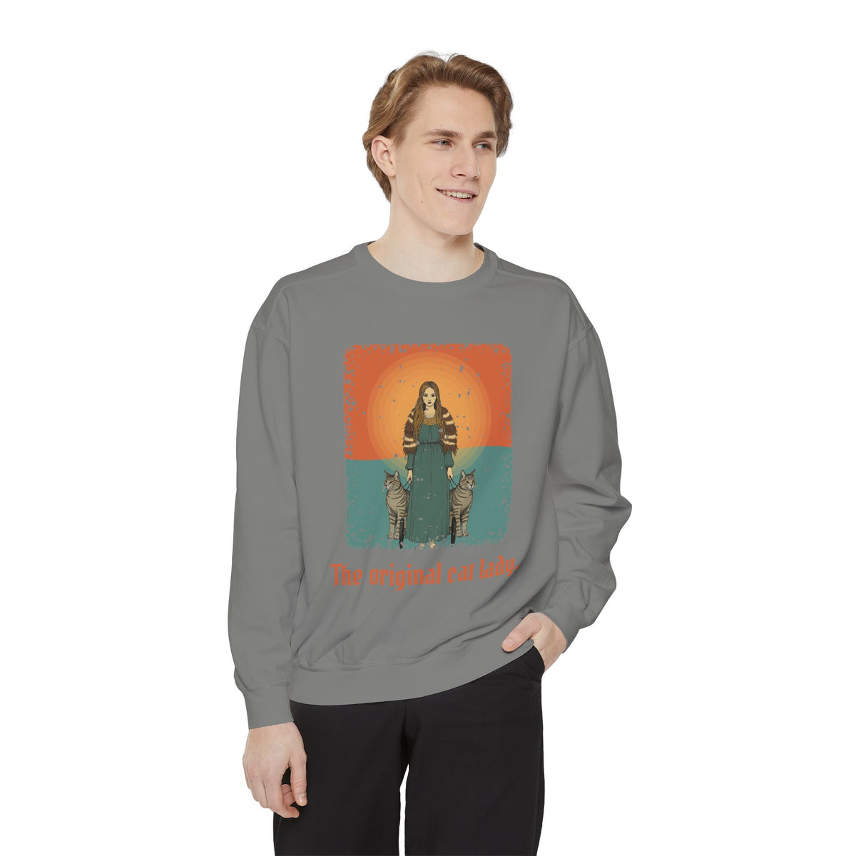 Freyja · “The original cat lady.” — Garment-Dyed Sweatshirt
