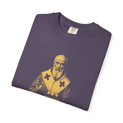 St Nicholas of Myra · “Give in secret.” — Garment-Dyed One-Ink Tee