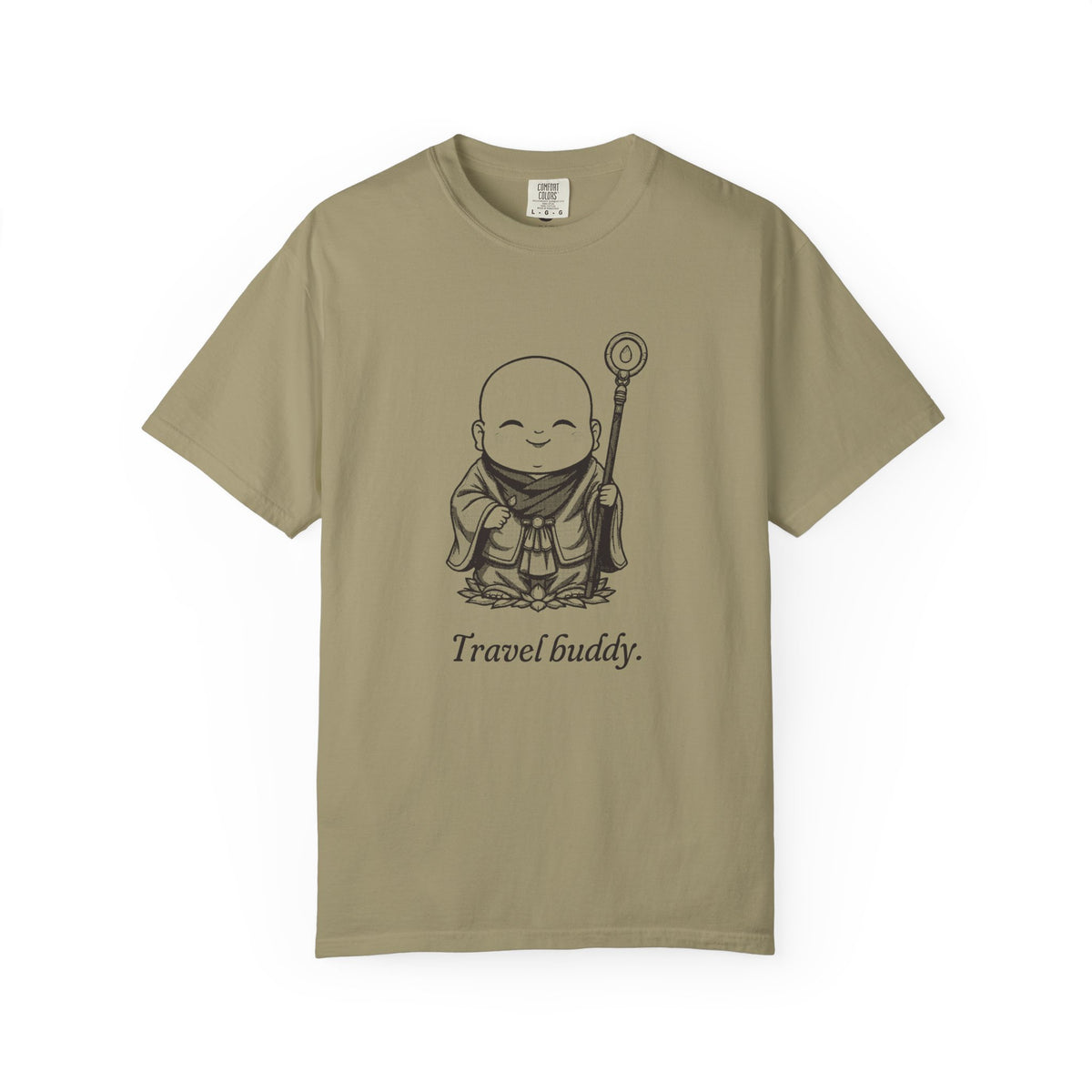 Jizō · “Travel buddy.” — Garment-Dyed One-Ink Tee