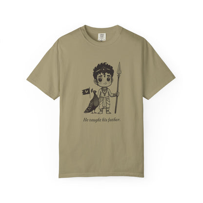 Murugan · “He taught his father.” — Garment-Dyed One-Ink Tee