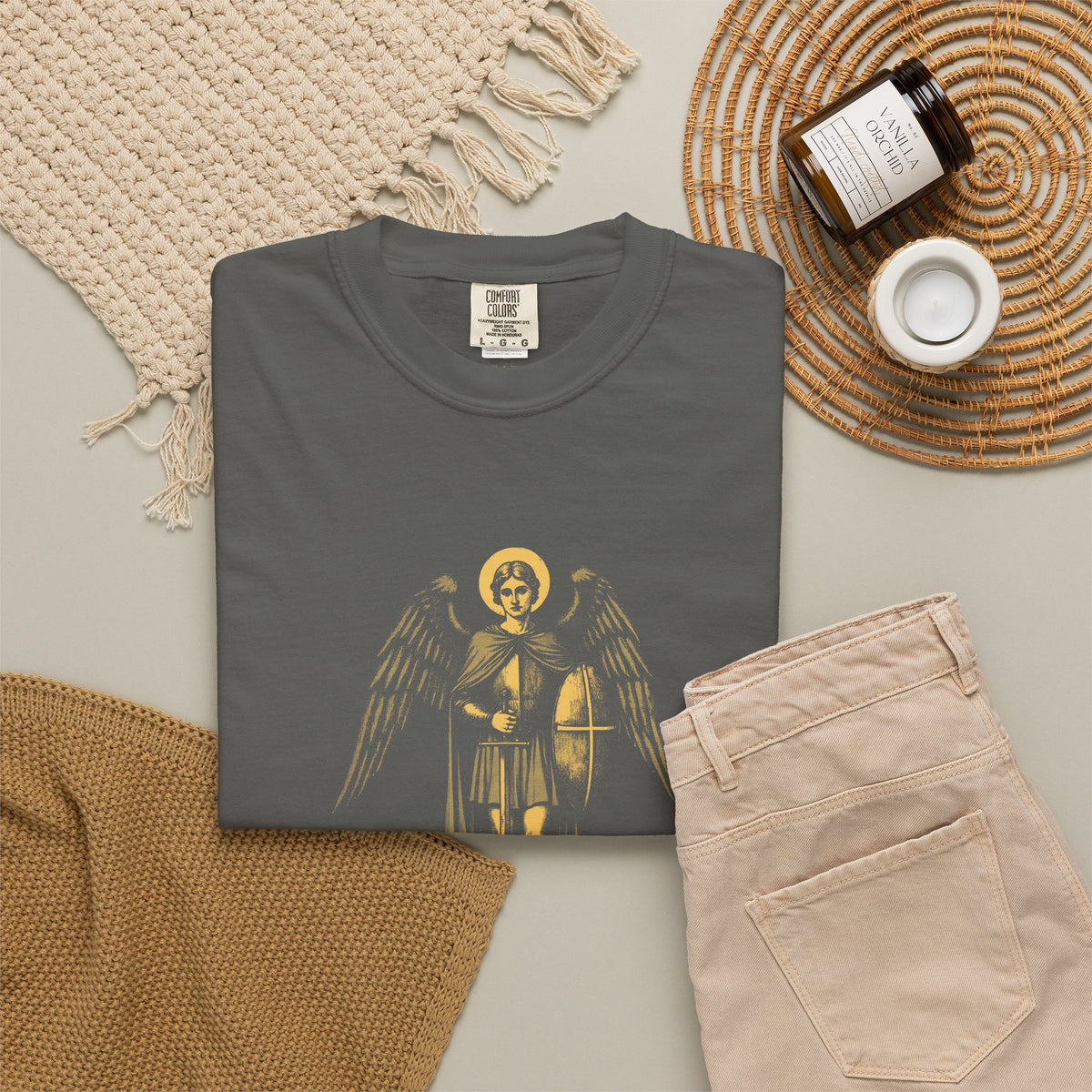 St Michael the Archangel: Chief Commander of Heaven — Garment-Dyed One-Ink Tee