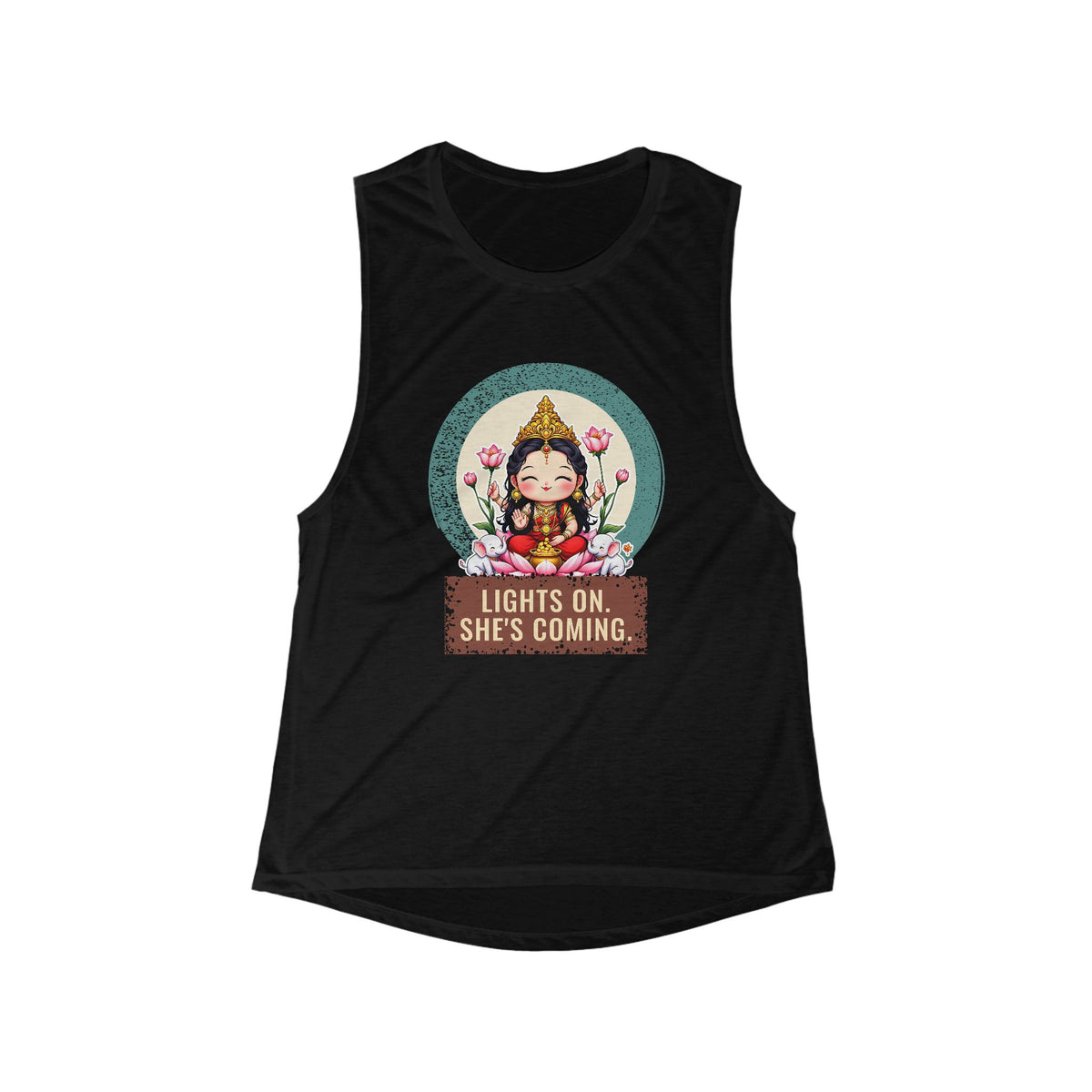 Lakshmi: She of the Lotus — Women's Flowy Muscle Tank