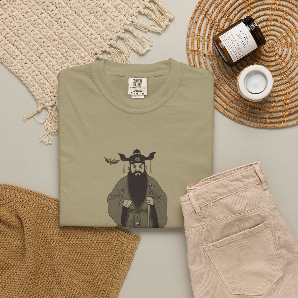 Zhong Kui: The Demon Queller — Garment-Dyed One-Ink Tee