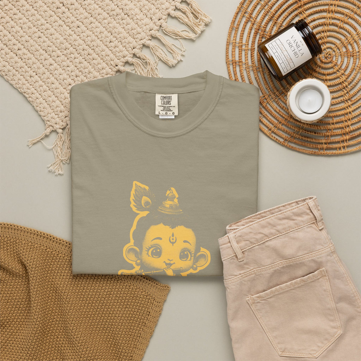 Krishna · “Butter thief. Heart thief.” — Garment-Dyed One-Ink Tee