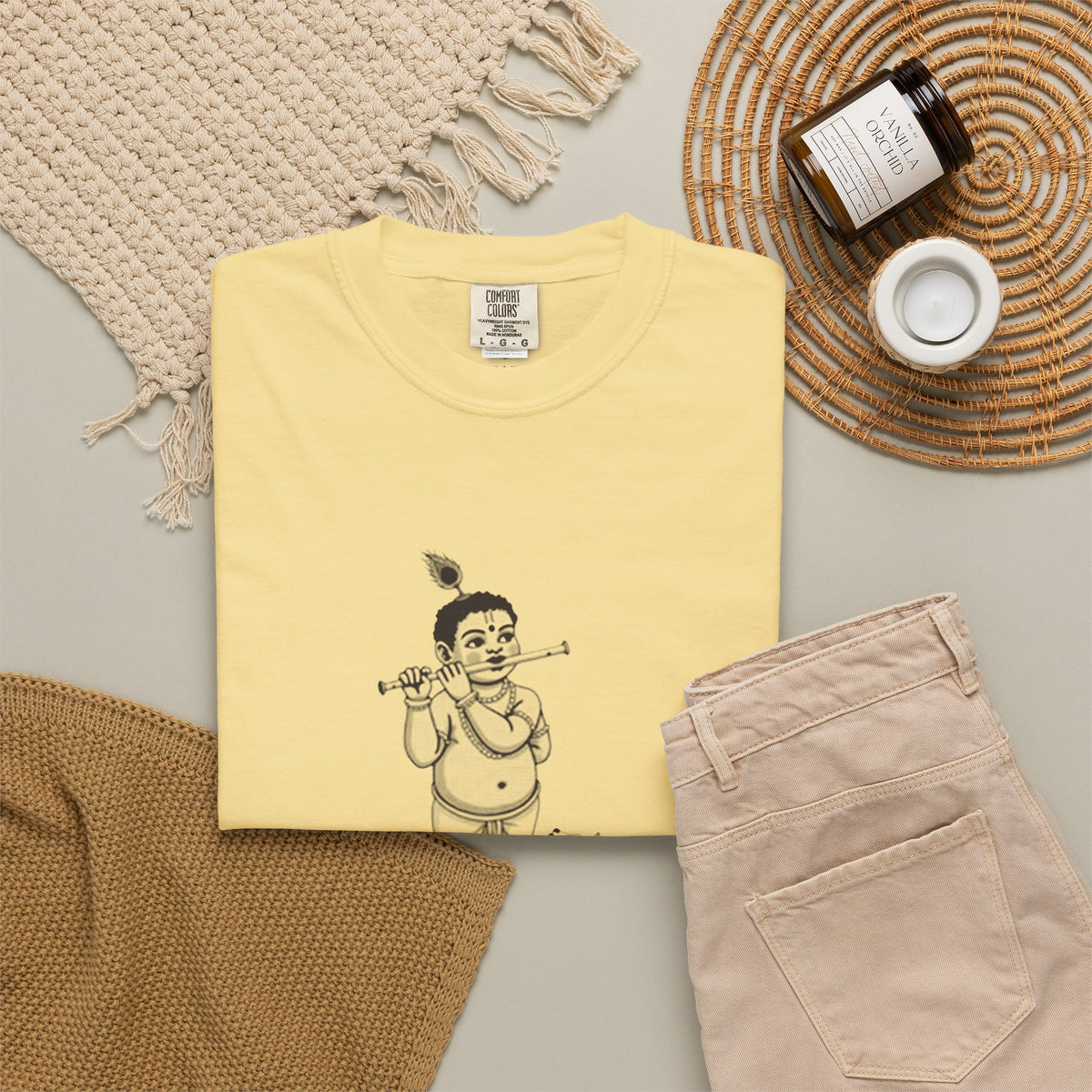 Krishna · “Butter thief. Heart thief.” — Garment-Dyed One-Ink Tee