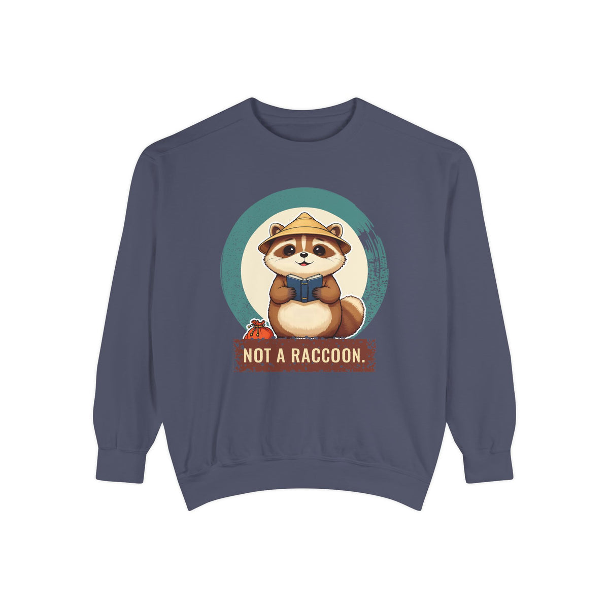 Tanuki: Lucky Greeter at the Shop Door — Garment-Dyed Sweatshirt