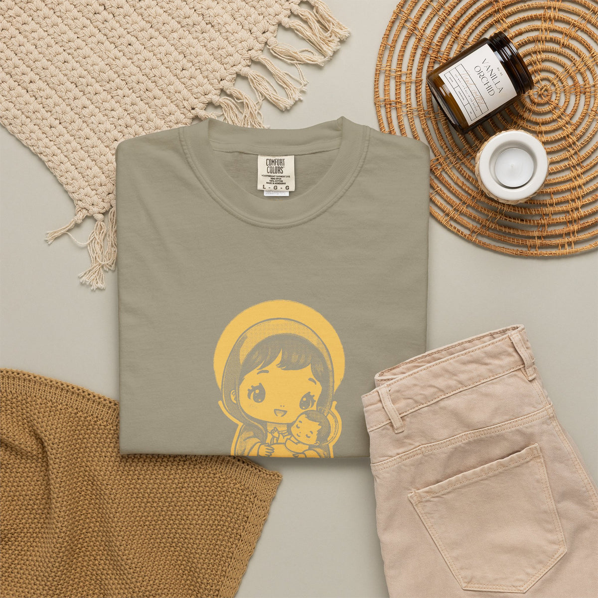 The Virgin Mary · “Ask your mother.” — Garment-Dyed One-Ink Tee