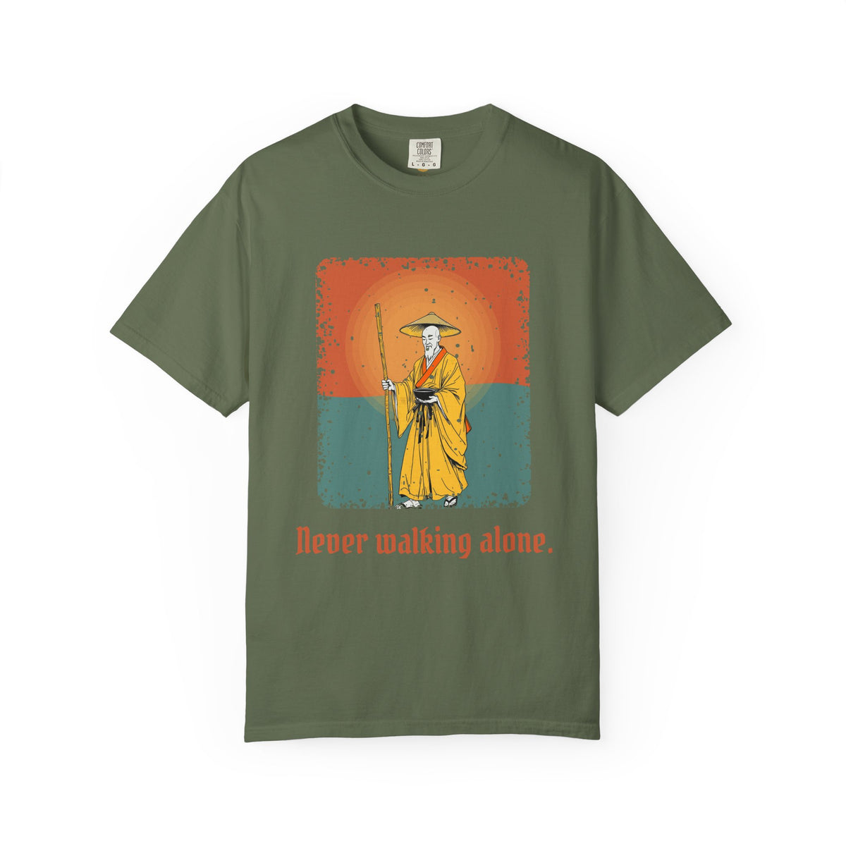 Kōbō Daishi · “Never walking alone.” — Garment-Dyed T-Shirt