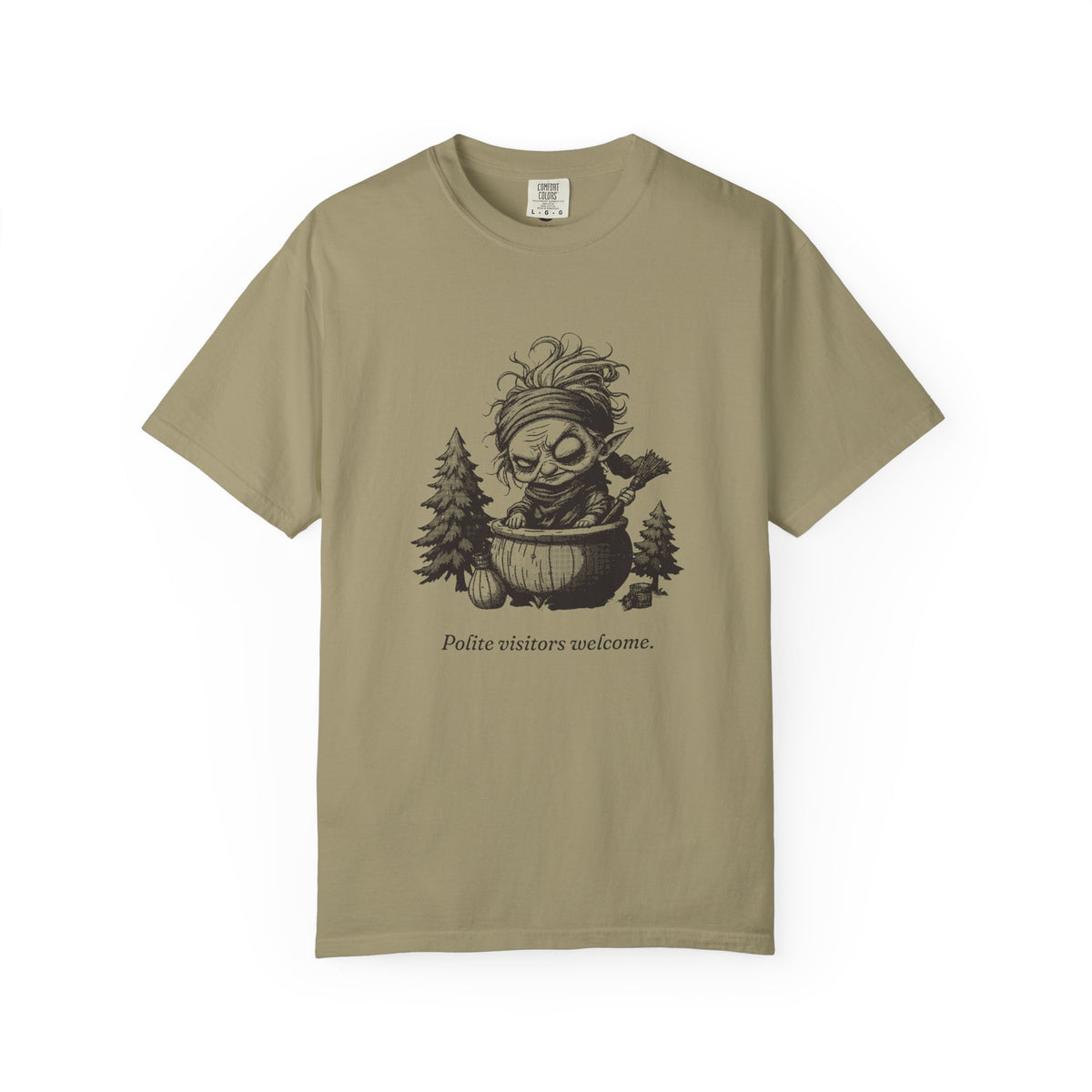 Baba Yaga · “Polite visitors welcome.” — Garment-Dyed One-Ink Tee