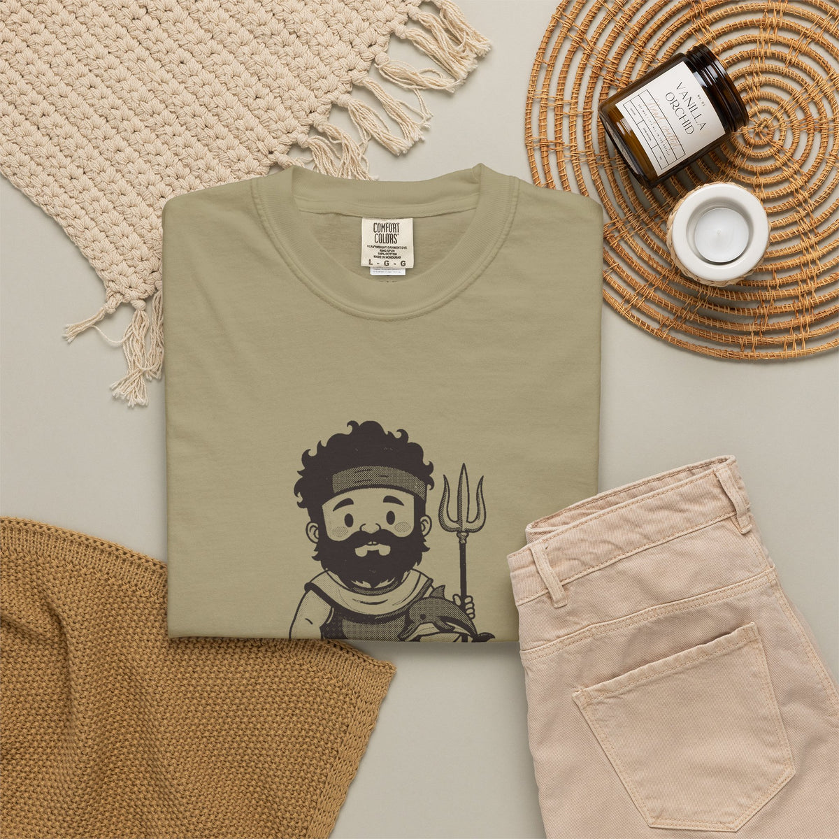Poseidon · “He got the sea.” — Garment-Dyed One-Ink Tee