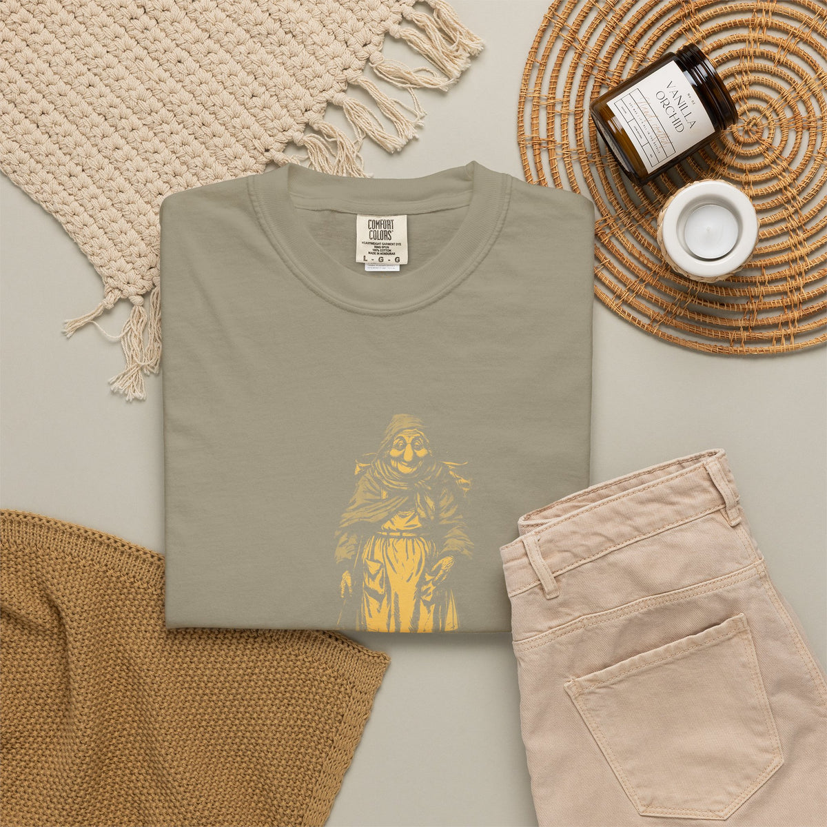 La Befana · “Sweep the old year out.” — Garment-Dyed One-Ink Tee
