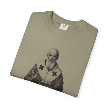 St Nicholas of Myra · “Give in secret.” — Garment-Dyed One-Ink Tee
