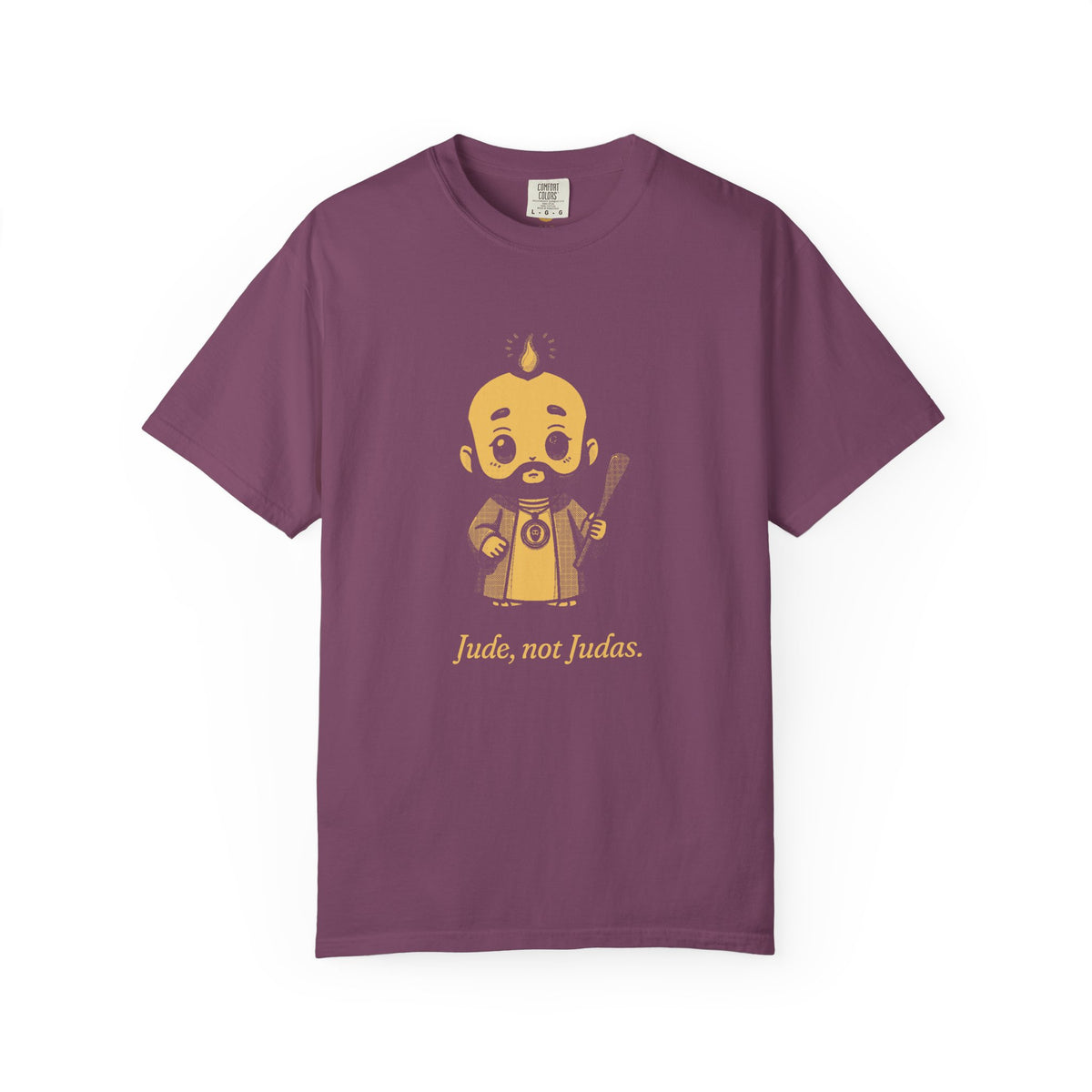 St Jude Thaddeus: Bearer of the Pentecost Flame — Garment-Dyed One-Ink Tee