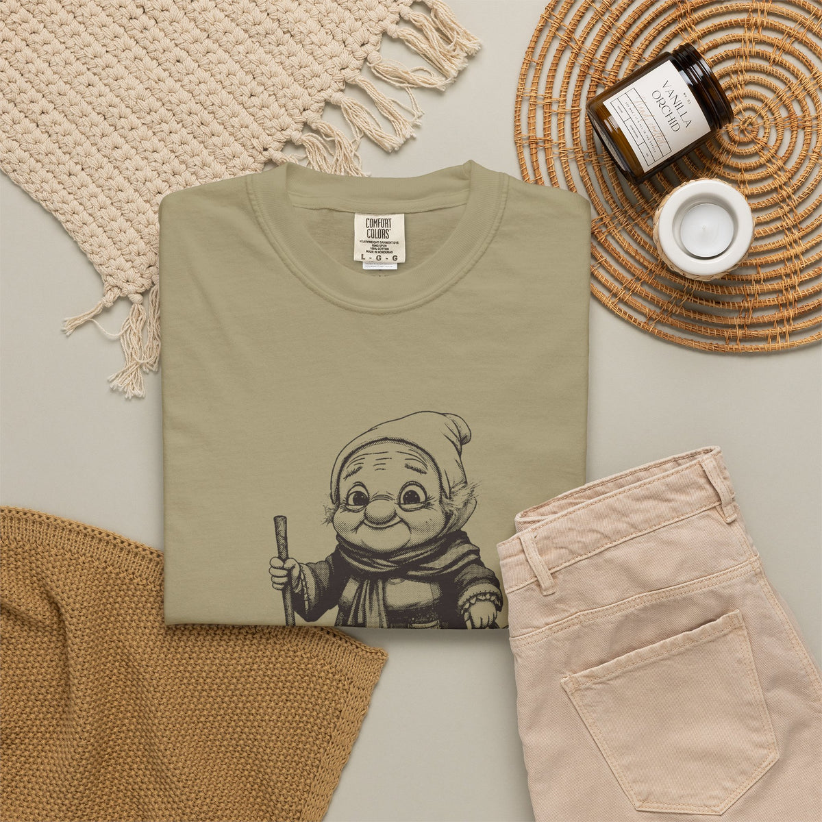La Befana · “Sweep the old year out.” — Garment-Dyed One-Ink Tee