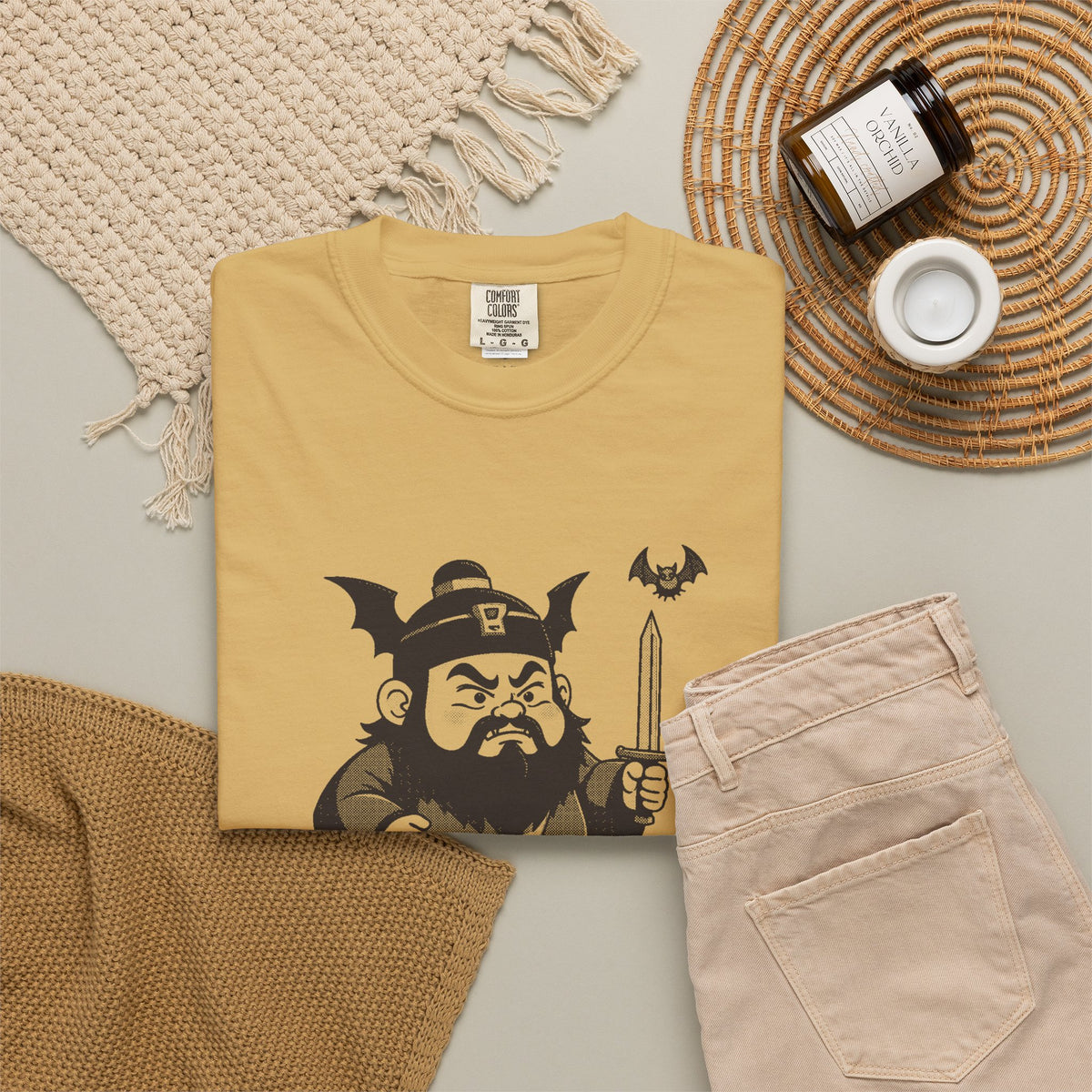 Zhong Kui: Bringer of the Five Blessings — Garment-Dyed One-Ink Tee